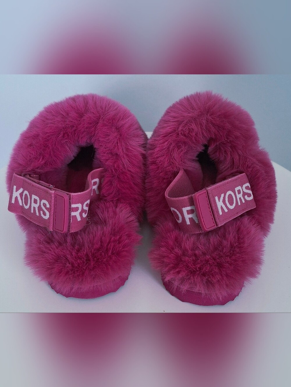 Michael Kors Elsie Faux Fur Slingback Slippers Pink 6 - Picture 4 of 12